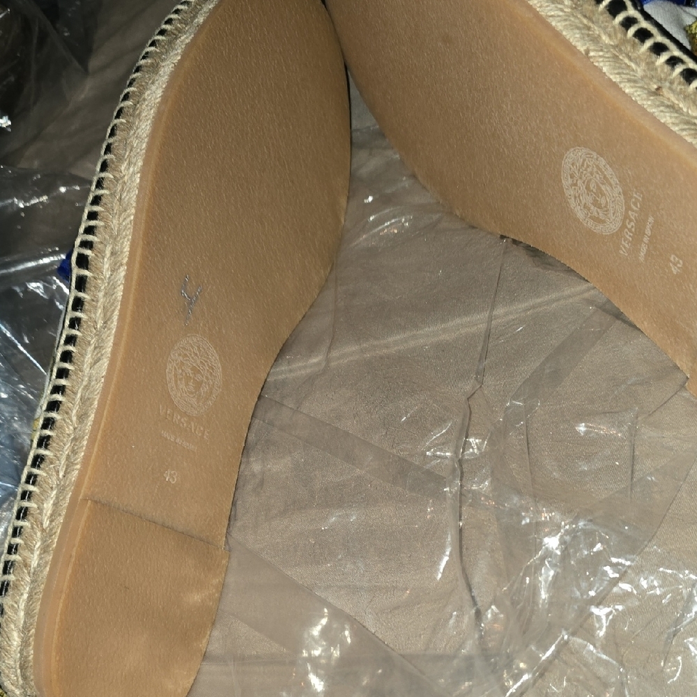 Versace Blue and Gold Medusa Espadrilles - Picture 3 of 12